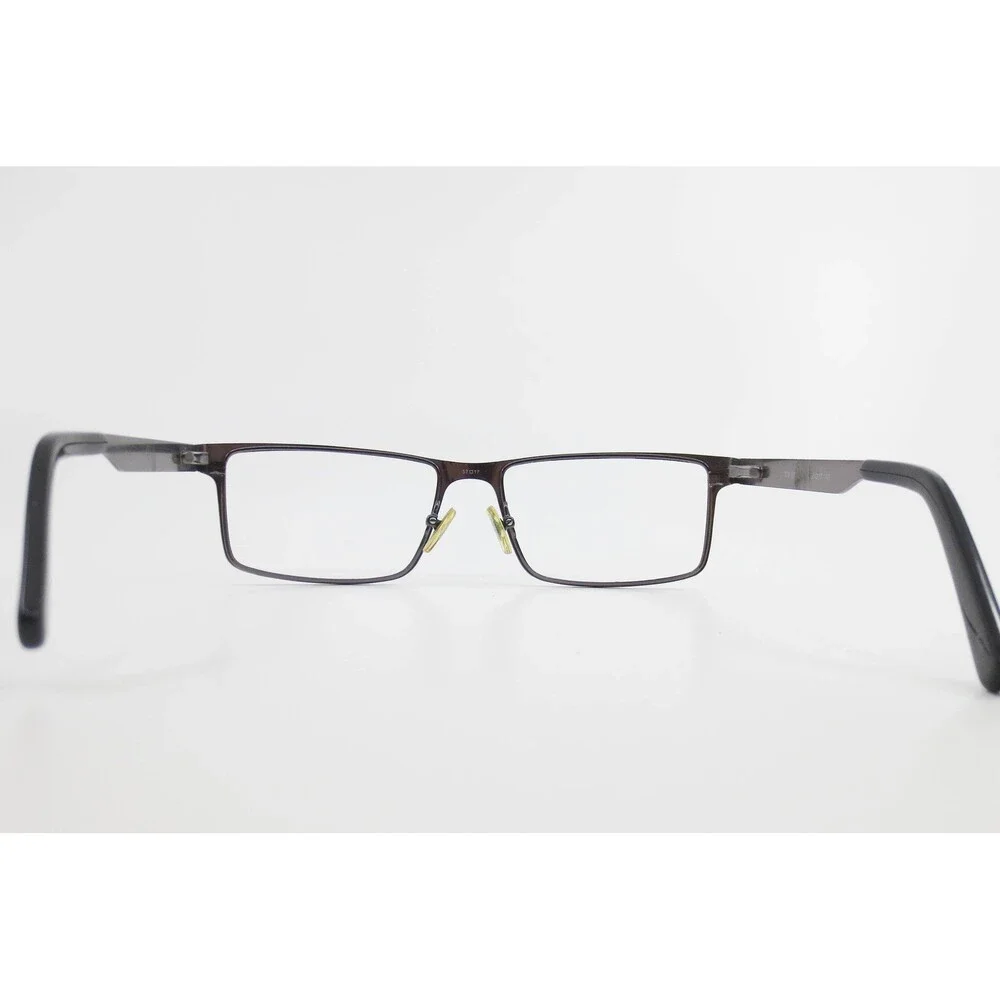 Modern Rectangular Gunmetal Metal Eyeglass Frames MM 610 57-17-145 Mens Womens